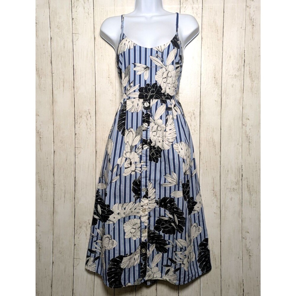 Saks Fifth Avenue Floral Sundress Size L Tie Back Summer Vacation Beach Resort